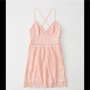 Abercrombie and Fitch pink eyelet lace dress